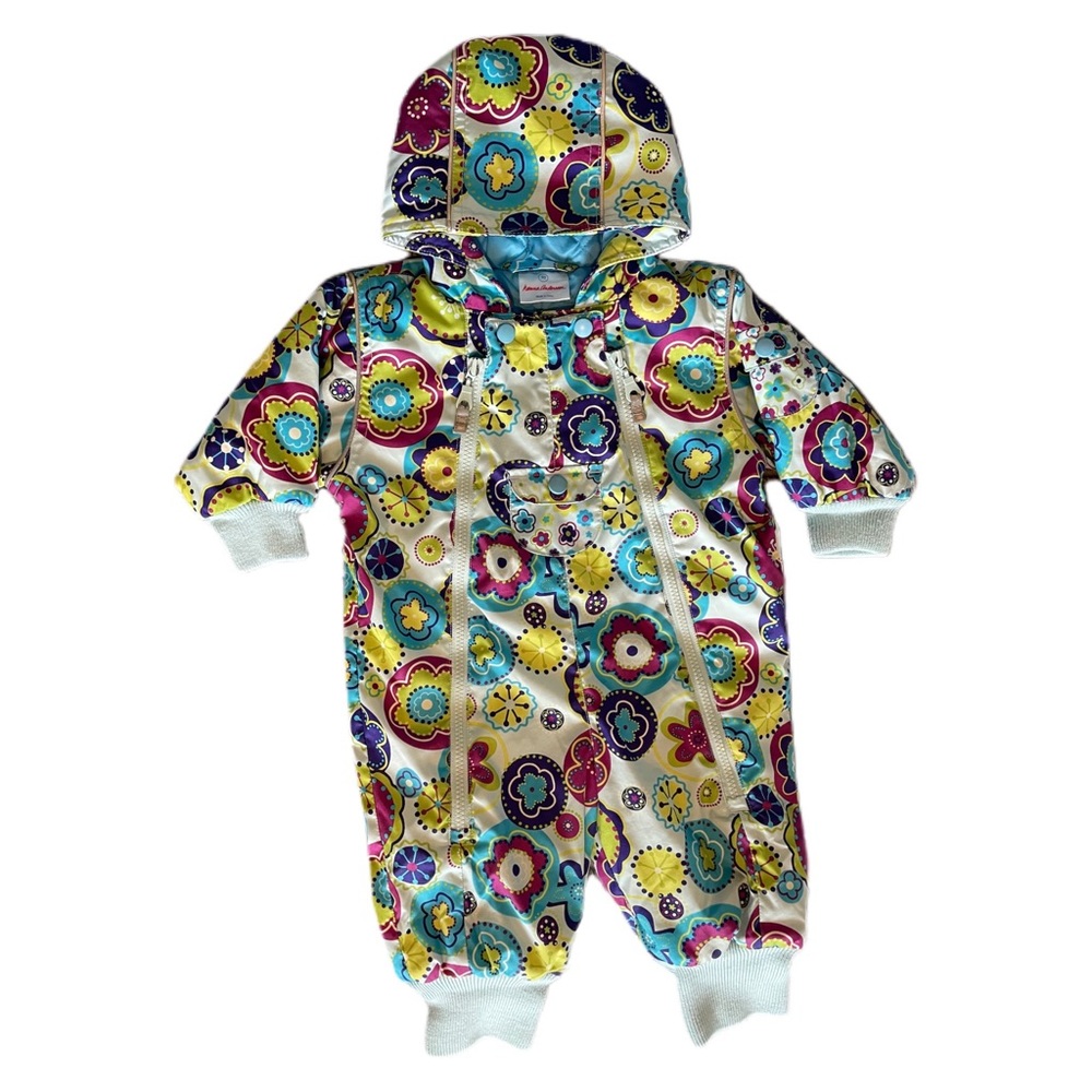 Hanna Andersson Outdoor Quilted Floral Girls Snowsuit Bunting